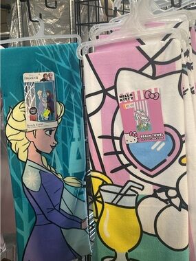 Hello Kitty Pink & White Beach Towel